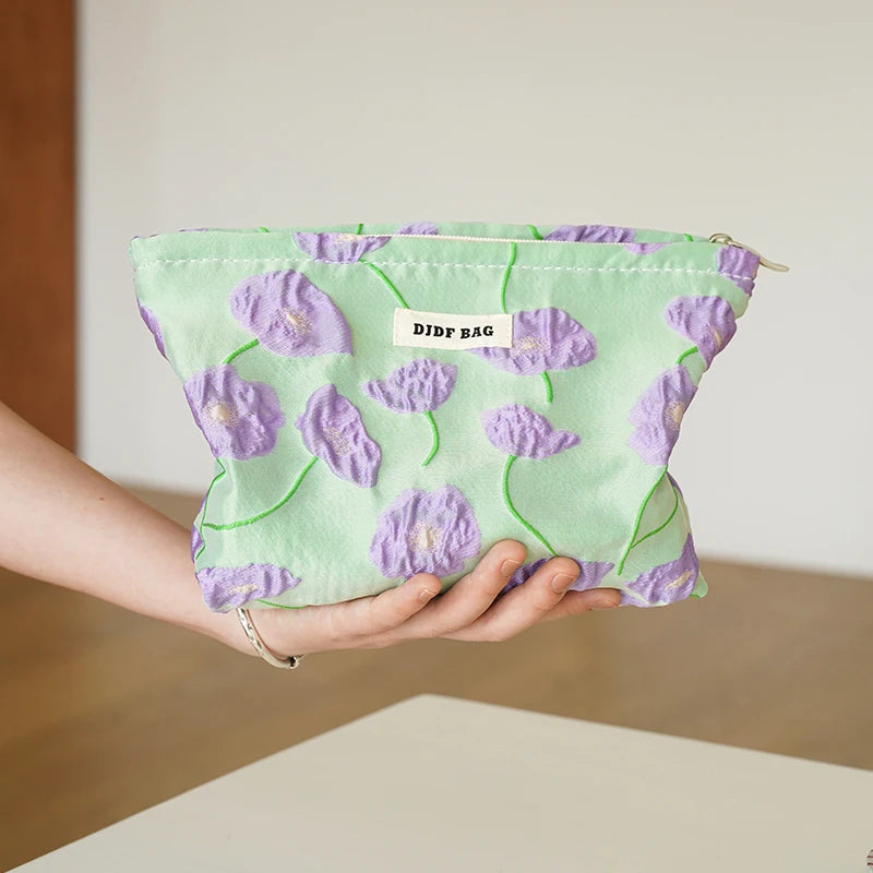 Purple Charm Women's Makeup Bag Large-capacity Cosmetics Skin Care Product Storage Bag Travel Toiletry Bag Handy Bag Ins Style