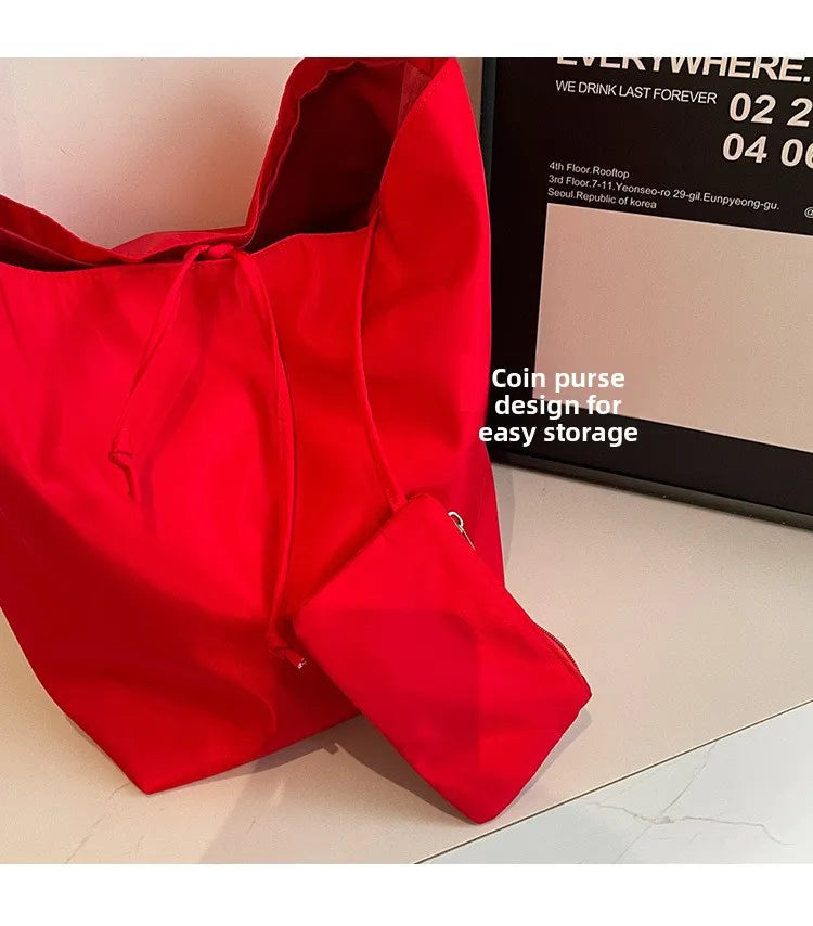 Soft Nylon Solid Color Product Designer Handbag Large Capacity Commuter Simple Tote Bag Hot Sale Versatile Fashion Shoulder Bag
