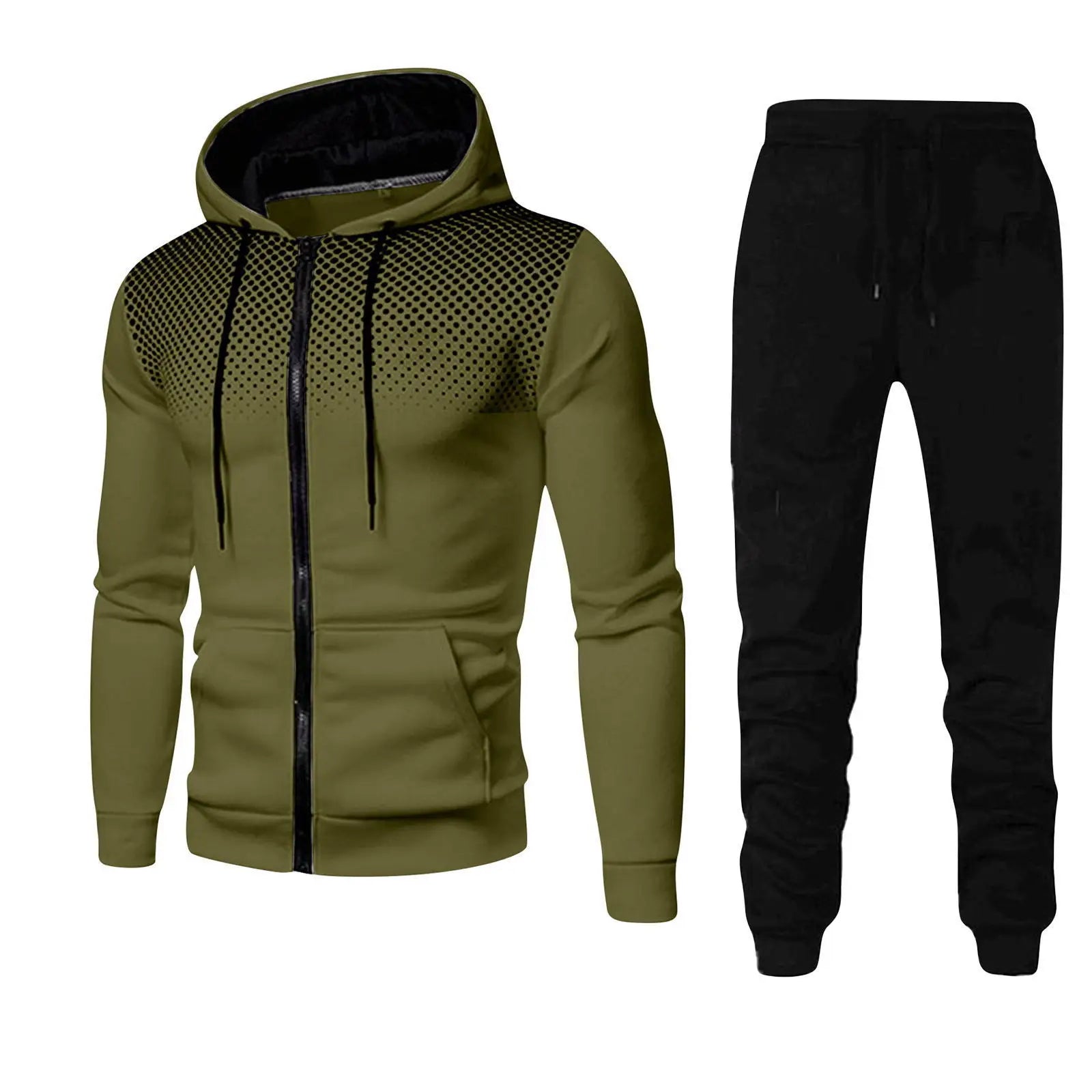 2025 Popular two-piece men's sportswear jogging suit sportswear hooded sweatshirt zipper sweatshirt autumn and winter clothing