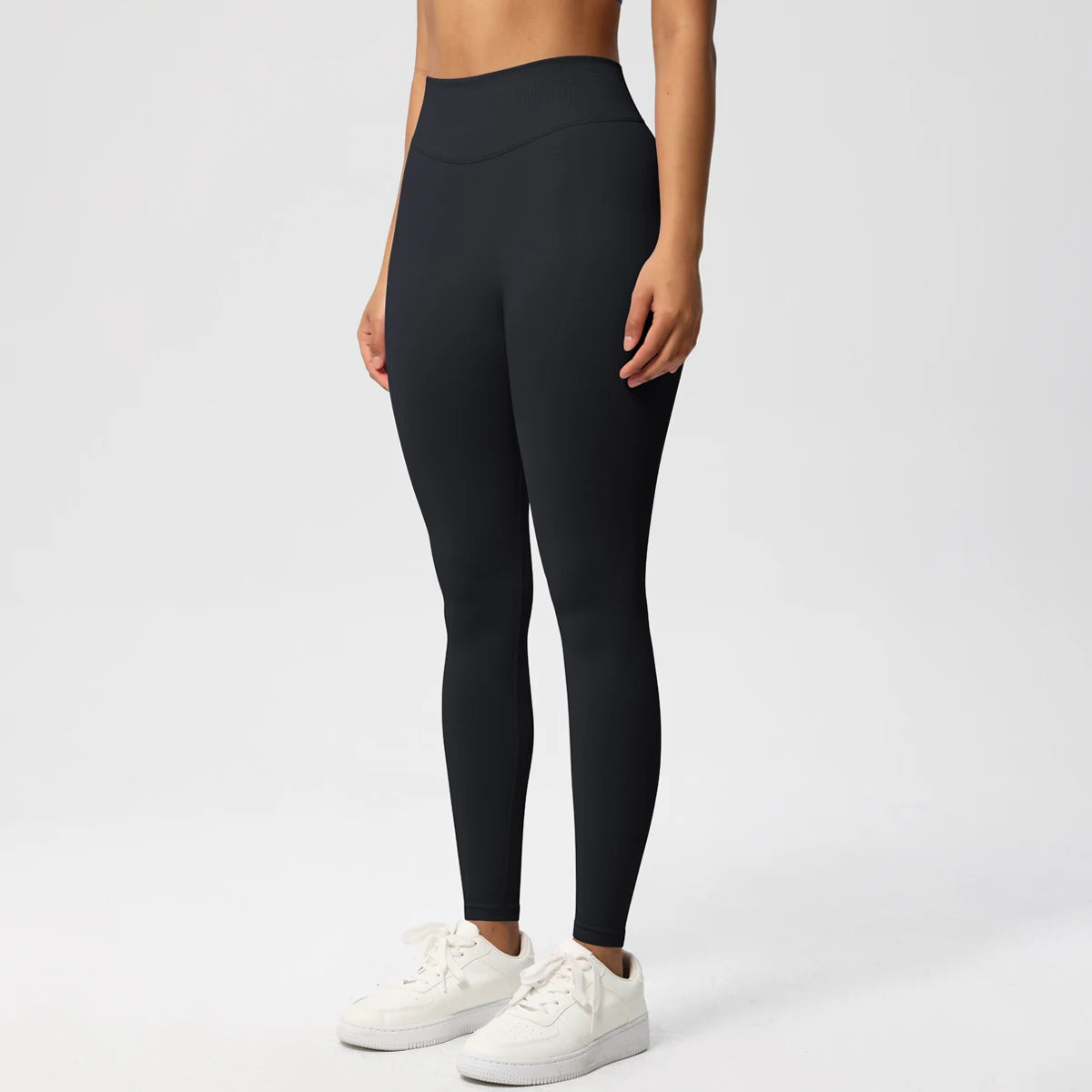 Women's Solid High Waist Sports Leggings, HighStretch Seamless Yoga Leggings, LadiesSportswear for Indoor Outdoor Wear