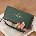 Fashion Zipper Long Wallet Large Capacity Leather Card Bag Long Purse Women