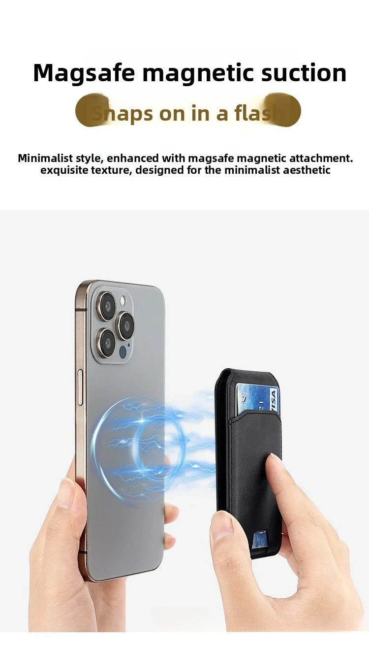 Luxury Strong Magnetic Leather Vertical Card Solt Credit ID Mobile Phone Back Pocket Wallet Case Phone Stand Shockproof Cover