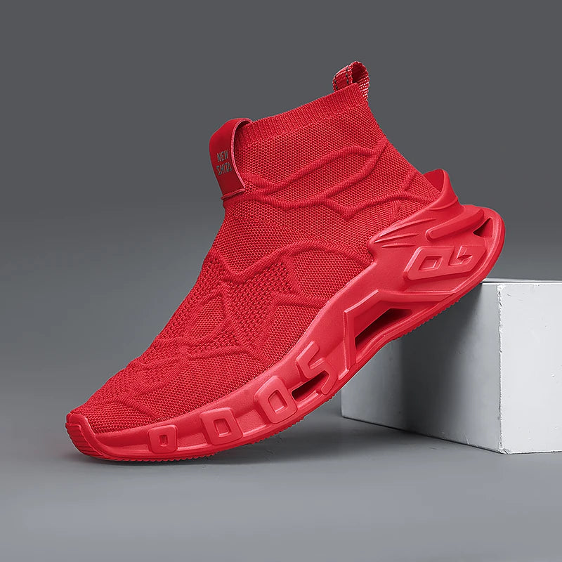 Mens Running Shoes 2025 New High Top Fashion Non Slip Sneakers Mesh Lightweight Flat Cofmortable Outdoor Tennis Shoes for Men