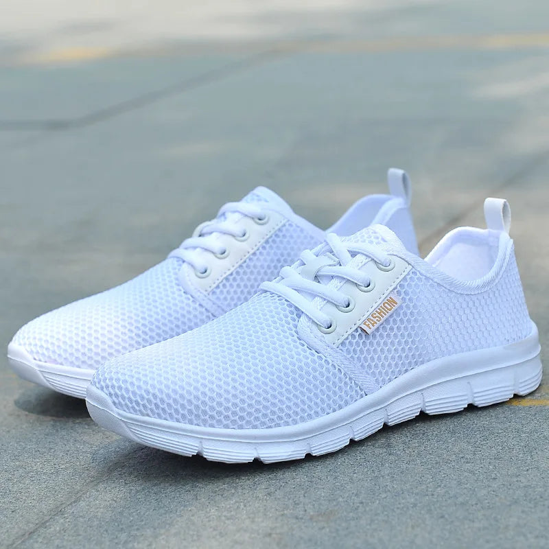 New White Mesh Sneakers Man Casual Shoes Breathable Summer Sneakers Men Shoes Outdoor Walking Sneakers Lightweight Tennis Shoes