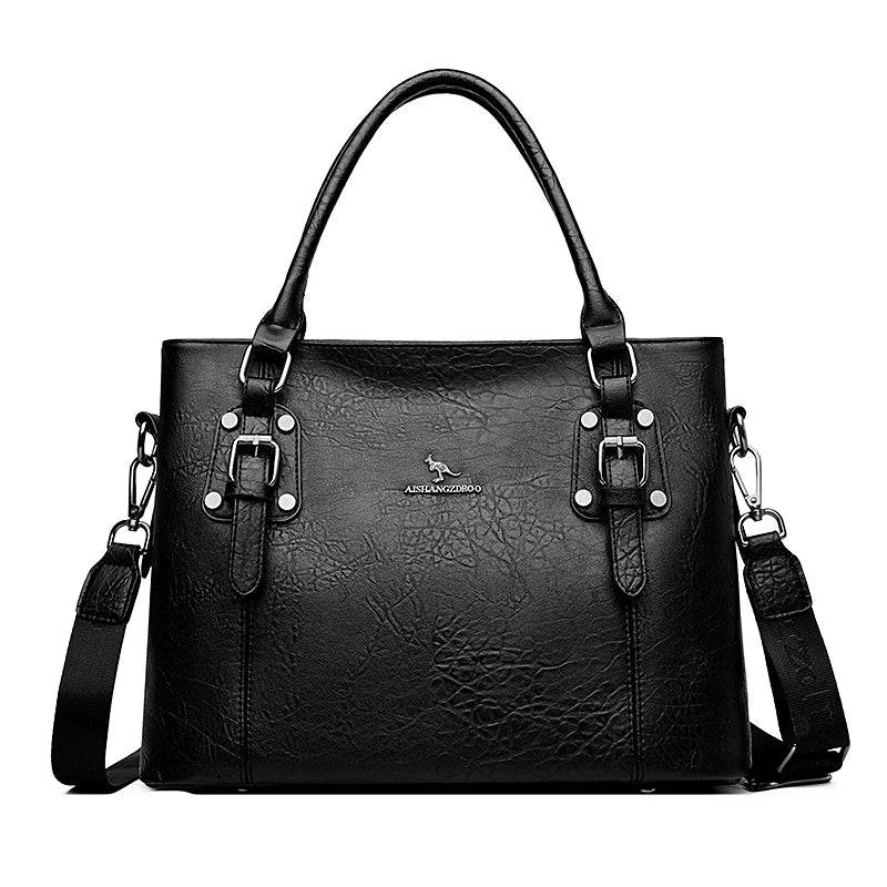 Genuine Brand Soft Pu Leather HandBags Designer Top-Handle Bags Shoulder Crossbody Bags for Women Large Capacity Casual Tote Sac