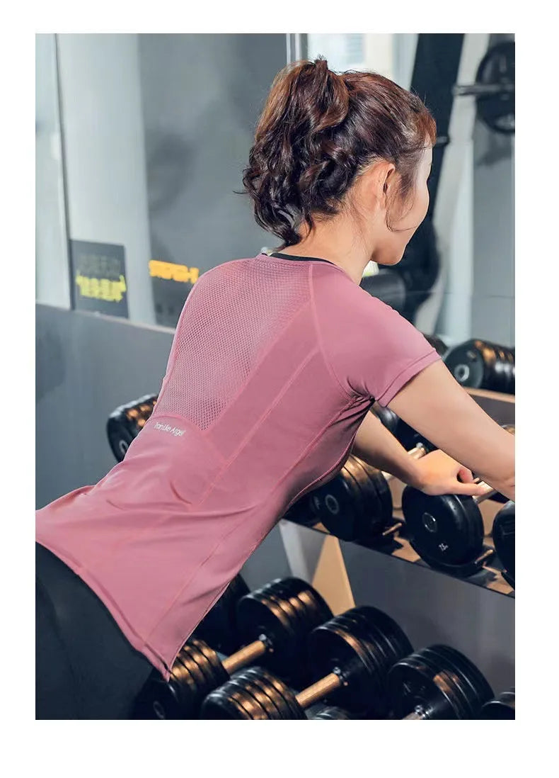 Ladies Sportswear Yoga Wear Women's Sports T-Shirt  Top Fitness Clothes Running