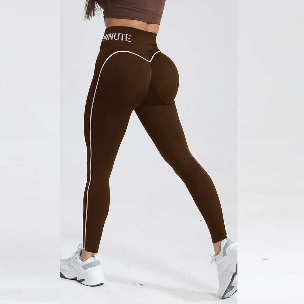 Seamless High Gym Waist Women Yoga Pants Color Contrast Sports Legging Hip Lift Gym Fitness Tights Quick Dry Workout Pants