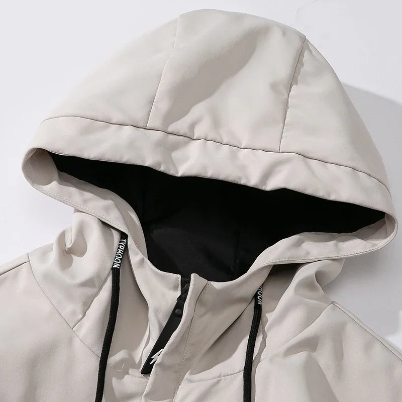 NewMen Long Sleeve Hip Hop Streetwear Coats Spring Men's Bomber Jackets Fashion Korean with Hood Golf Windbreaker Aviator Jacket