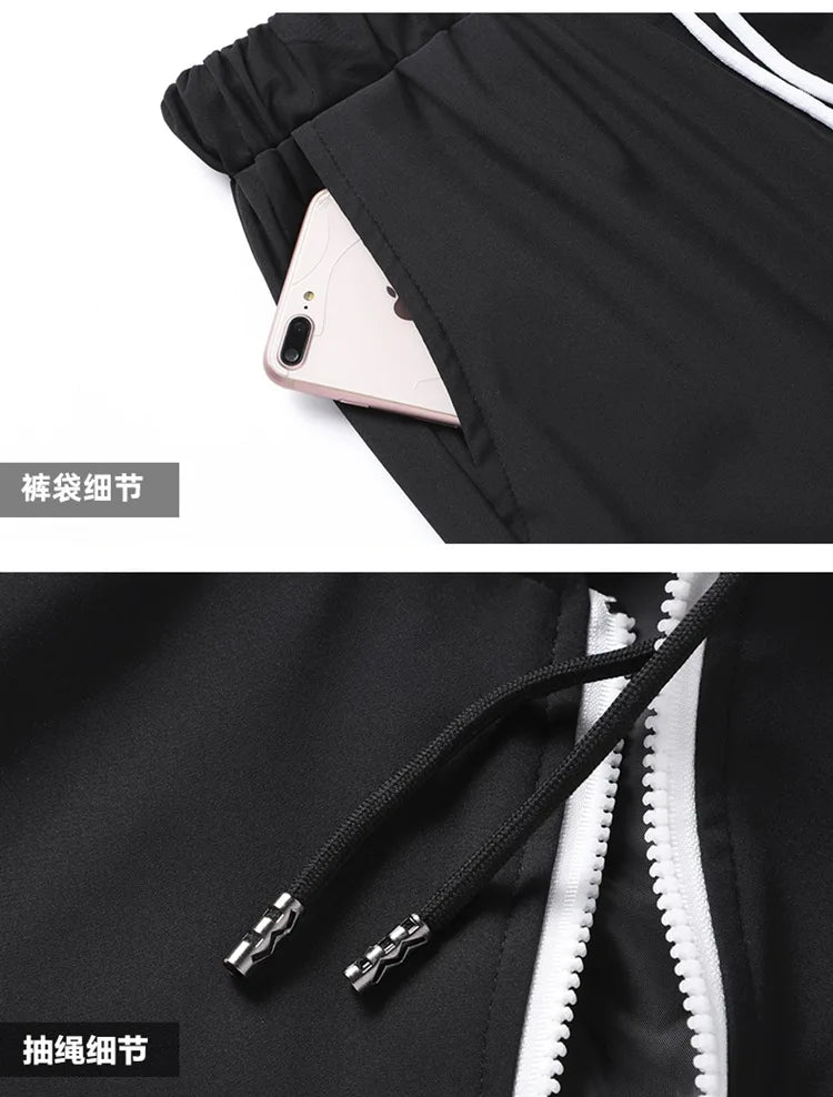2026 New Men's Casual Sets Men Tracksuit Oversized Trend Patchwork Design Hooded Jacket+pants Two-pieces Men Running Sports Suit