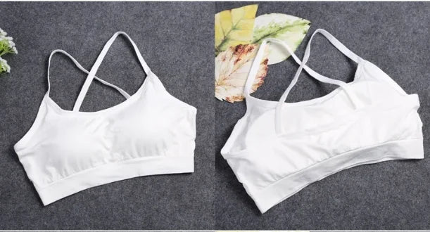 Sports Undertop Women Yoga Fitness Seamless Crop Top Wide Letter Straps Comfortable Workout Activewear Back Without Underwire I