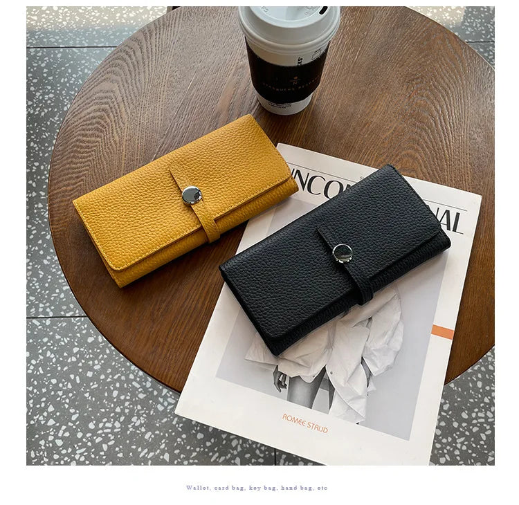 Genuine Leather Wallet Women Long Clutch Fashion Luxury Brand Ladies Purses Card Holder Zipper Coin Pocket High Quality Billfold