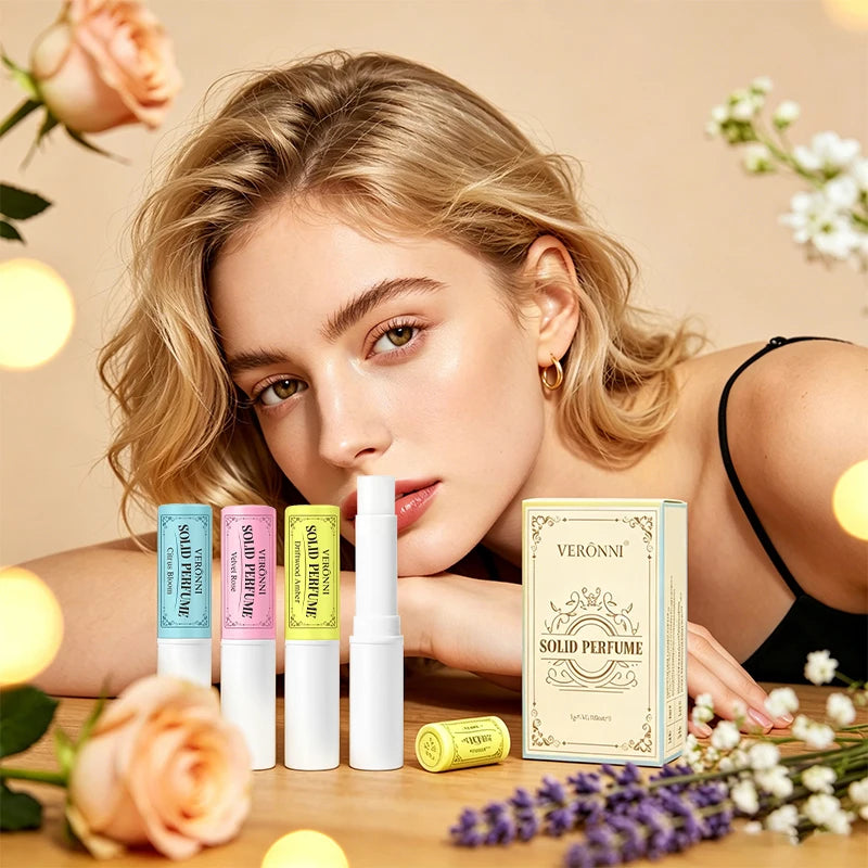 3Pcs/Box Solid Woman Body Pheromone Perfume Solid Balm Long Lasting Fragranc Light Fragranc Portable Solid Perfume Balm