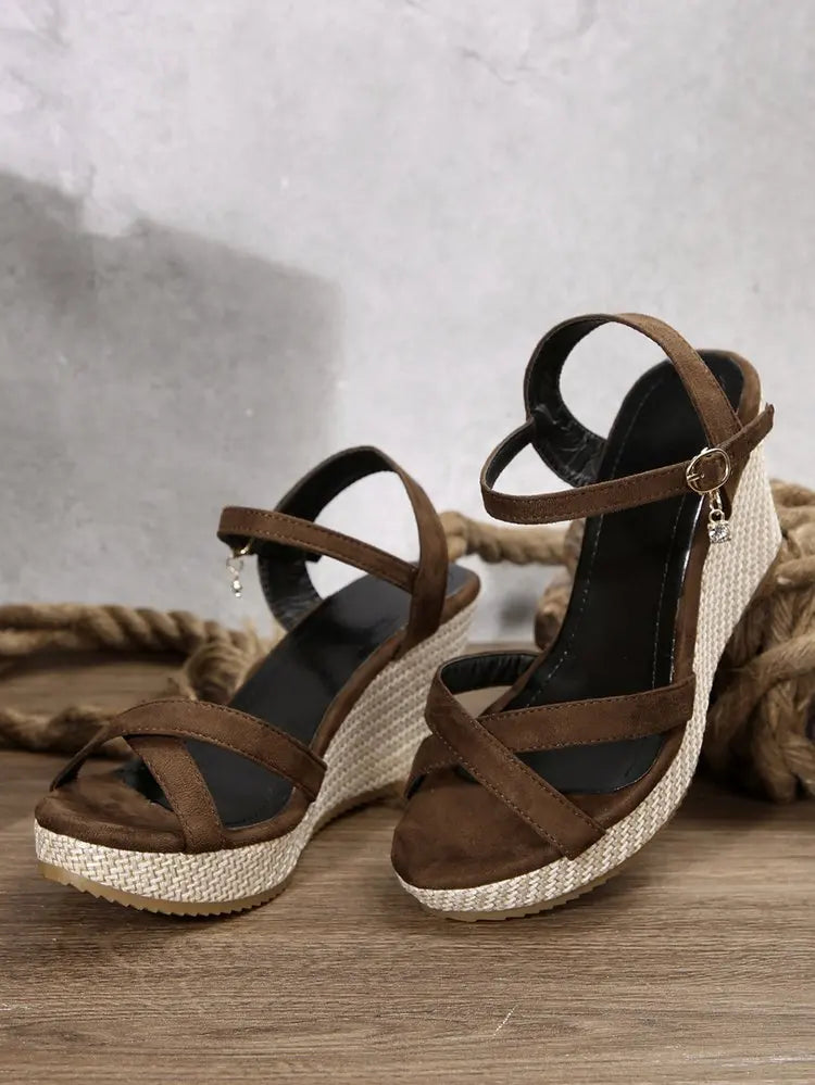 New Summer Fashion Sandals, Wedge-heeled Waterproof Platform, Thick-soled Roman Platform-soled Sandals, Large Size Women's Shoes