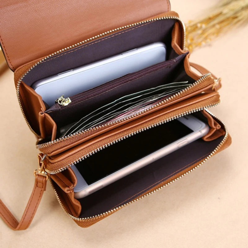 2026 New Korean Style Women Long Wallet Large Capacity Multi Functional Clutch Purse Coin Pocket Shoulder Crossbody Bag For Dail