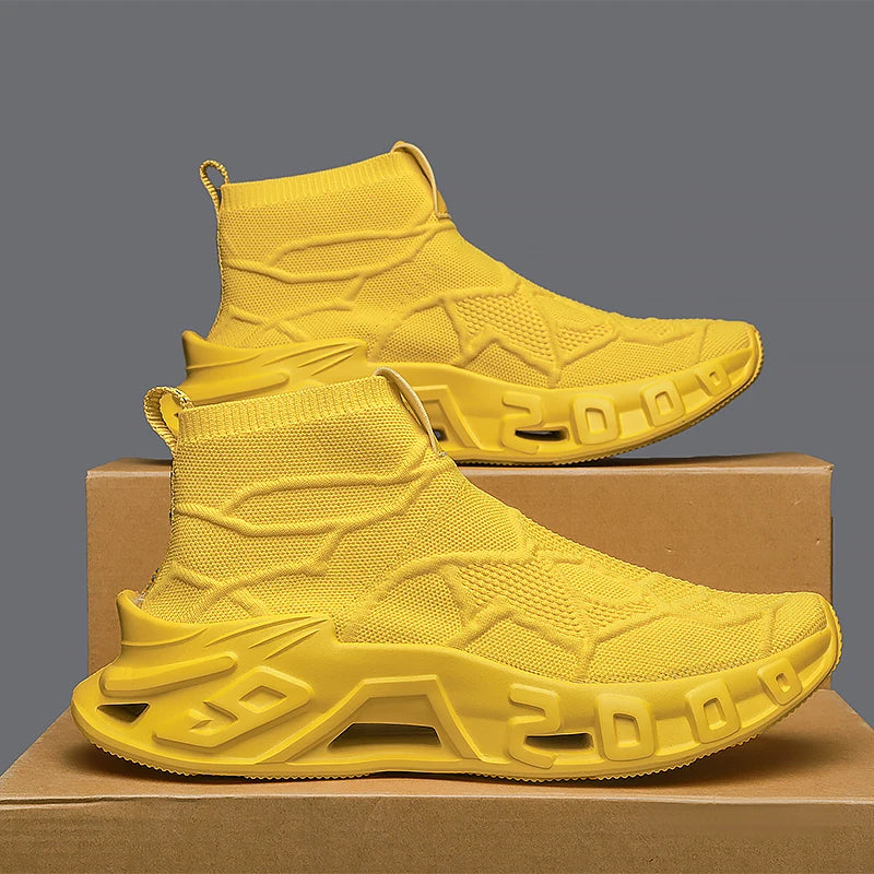 Mens Running Shoes 2025 New High Top Fashion Non Slip Sneakers Mesh Lightweight Flat Cofmortable Outdoor Tennis Shoes for Men