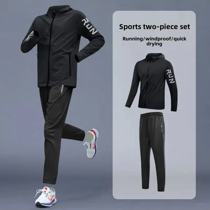 Men's Early Autumn Running Quick-Dry Sportswear Set Varying Weather Cycling Jacket Fitness Casual Athletes Training Outdoorwear