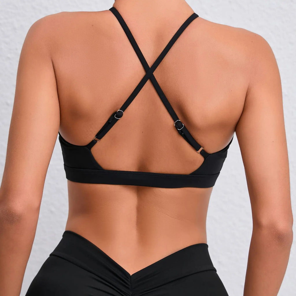 Hearuisavy Summer Gym Top Women Training Yoga Clothes Stretch Sports Underwear Fitness Workout Cross Yoga Bra Sexy Sports Bra