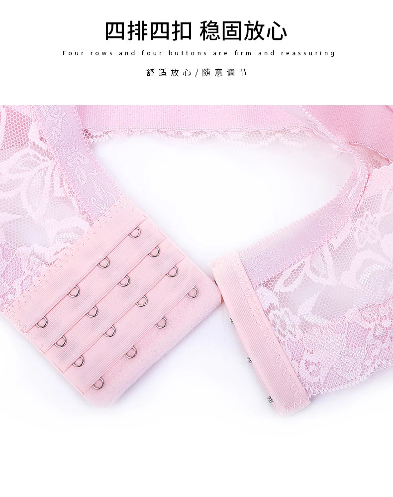 40 90 46 Underwear Plus Large Size Underwire Top Bh bralette Lace Sexy Women's Bra Intimates Deep V Brassiere B C D Cup Lace Bra