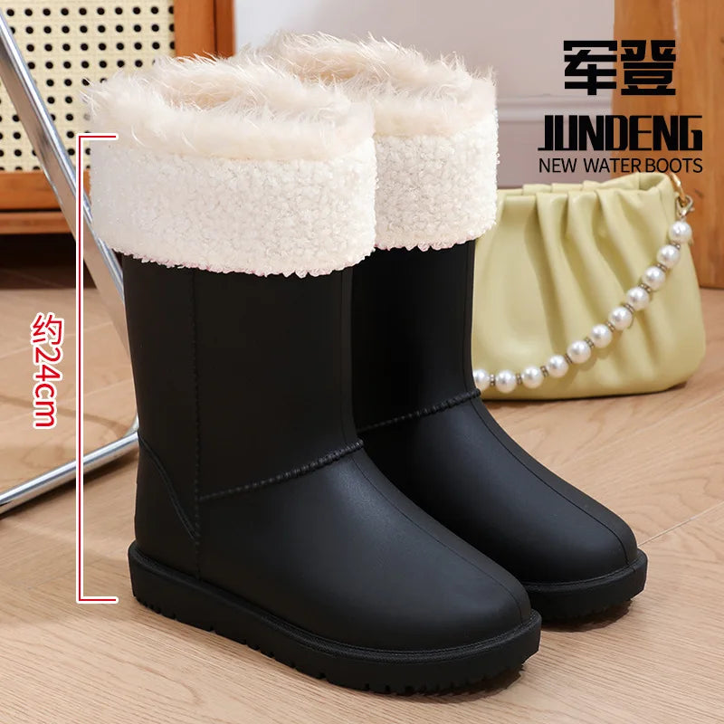 2025 New Women's Fashionable Low-Cut Soft-Soled Anti-Slip Rain Boots Waterproof Comfortable PVC Material for All Seasons