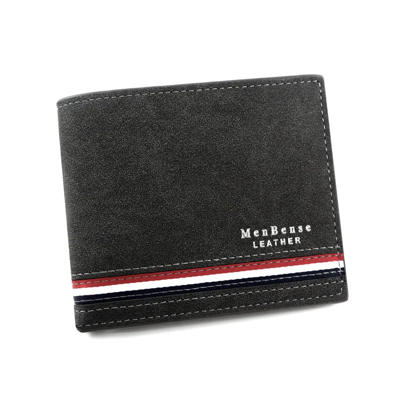 Luxury Men's Short Wallet - High Quality PU Leather Purse, Bifold Zipper Coin Pocket & Slim Card Holders with Money Clip