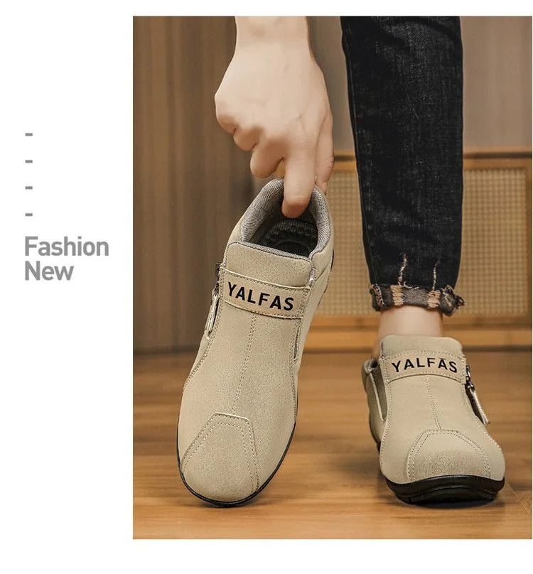 2026 New Autumn Winter Men Casual Shoes Lightweight Slip On Sneakers Flat Work Shoes Loafers