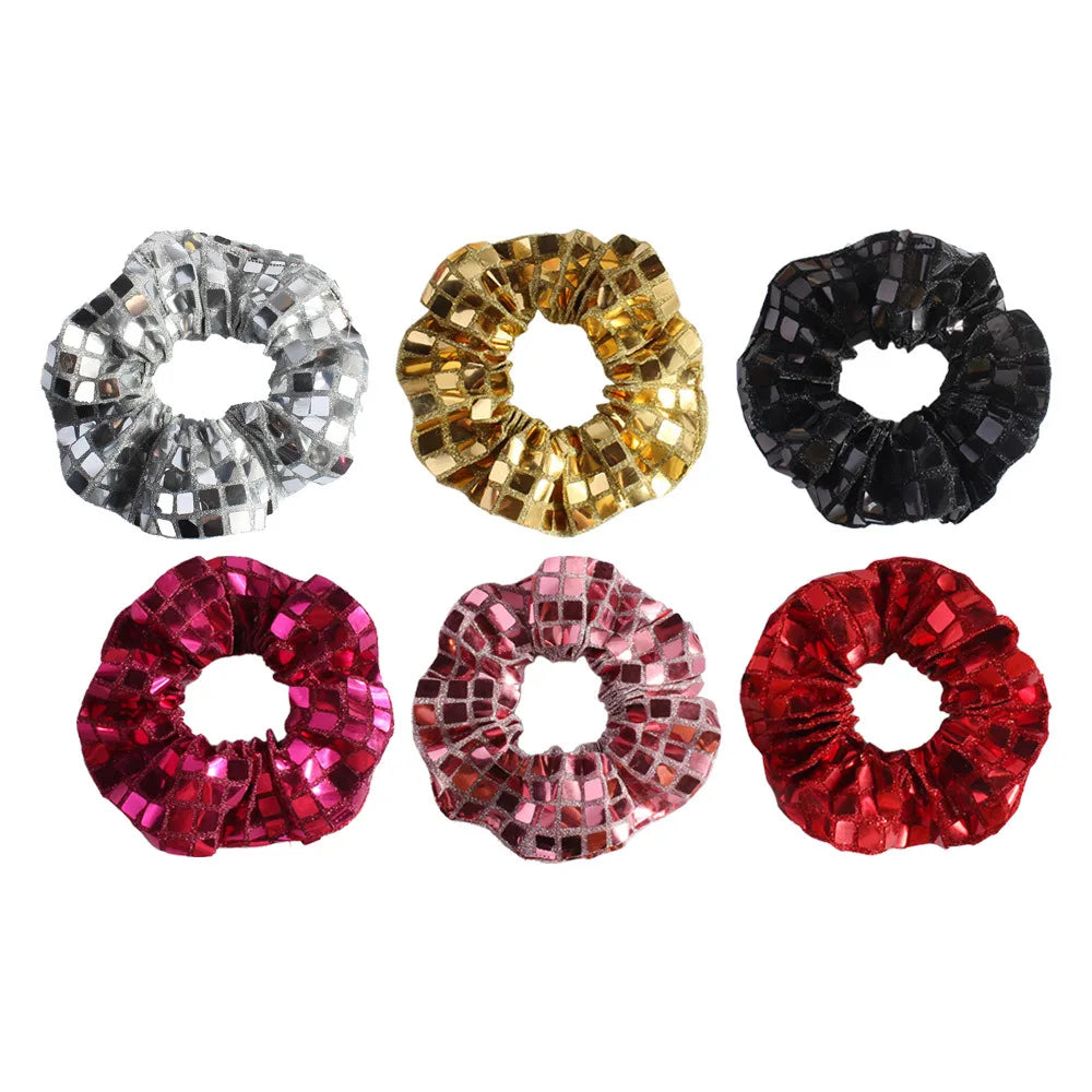 Square sequined large intestine hair band high elastic ponytail women's high-end fabric headrope hair accessories