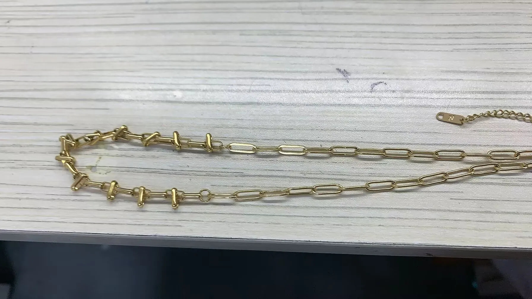 Stainless steel creative ball chain necklace for women, minimalist jewelry design with small round beads, by Hotfashionitems.