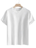 Men's Crew Neck Short Sleeve T-Shirt Diamond Jacquard Textured Breathable Solid Color Casual Summer Basic Tops