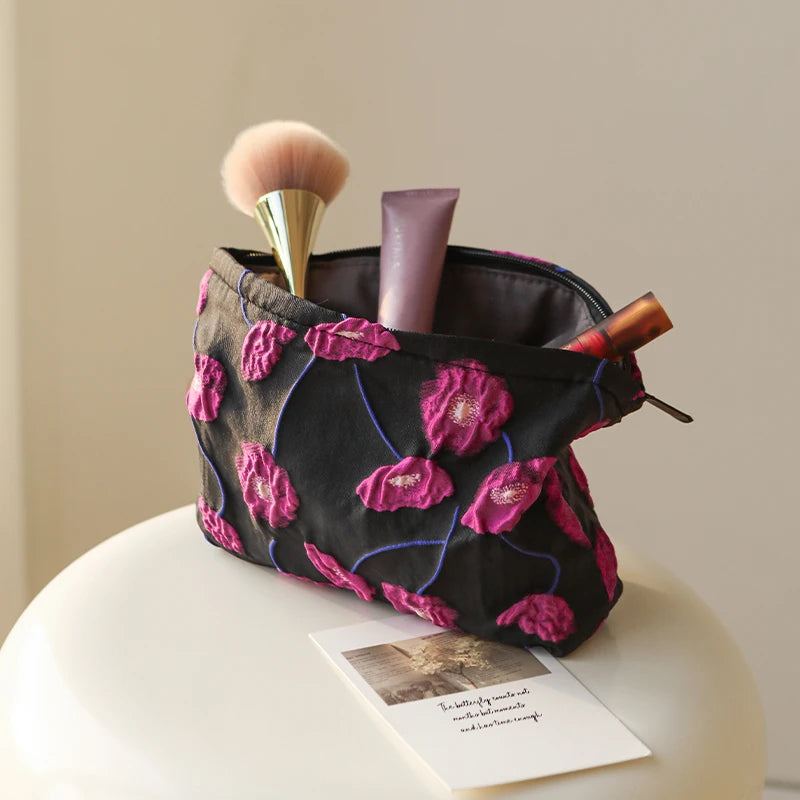 Purple Charm women's makeup bag by Hotfashionitems, stylish cosmetic organizer pouch with a sleek, compact design.