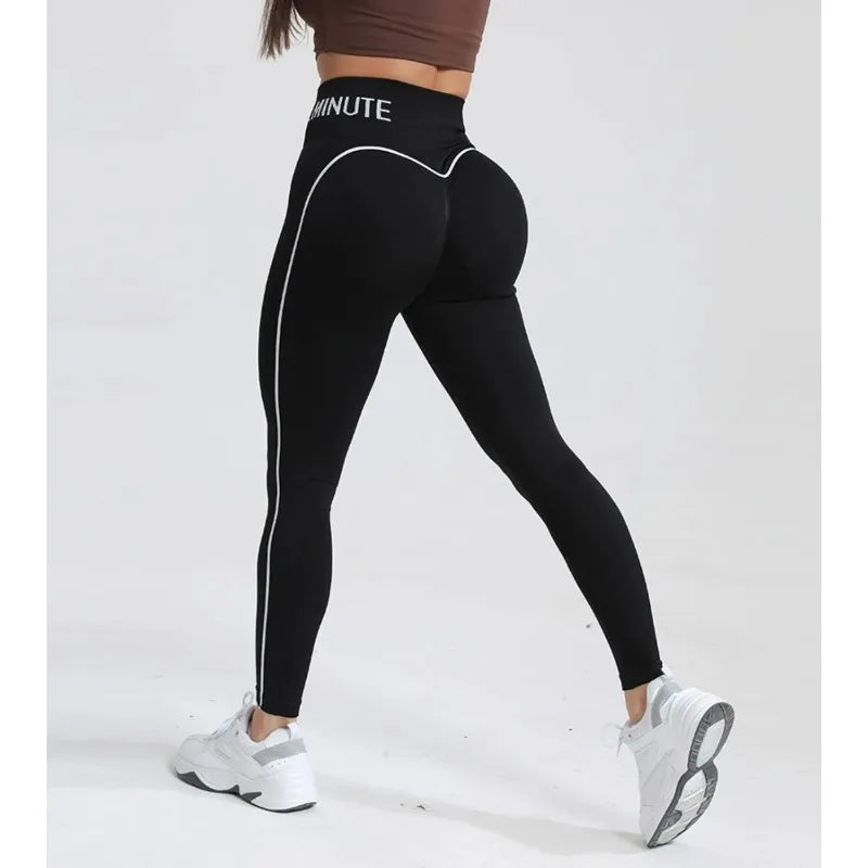 Seamless High Gym Waist Women Yoga Pants Color Contrast Sports Legging Hip Lift Gym Fitness Tights Quick Dry Workout Pants