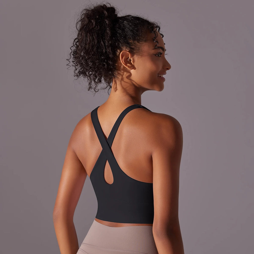 Nylon Sexy Women's Sports Bra Top Women Tight Elastic Gym Sport Yoga Bras Crop Top Yoga Clothes Stretch Women Sports Underwear