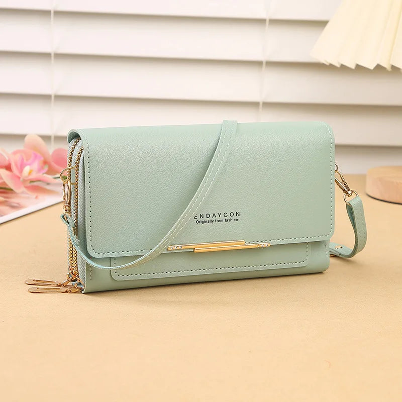 2026 New Korean Style Women Long Wallet Large Capacity Multi Functional Clutch Purse Coin Pocket Shoulder Crossbody Bag For Dail