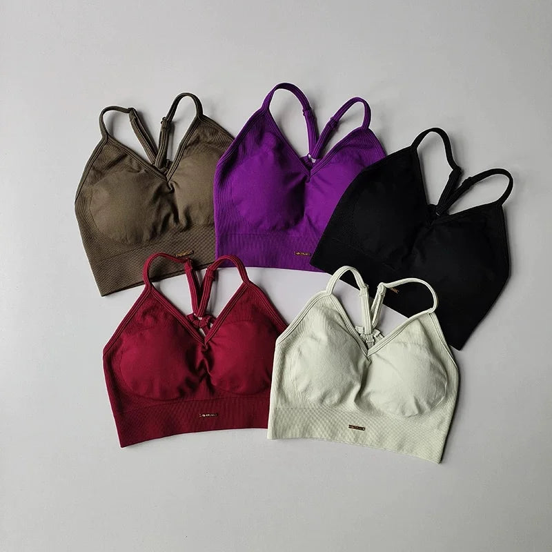 Seamless Yoga Set Padded Push Up Bra High Waist Butt Lift Leggings Breathable Gym Workout Suit