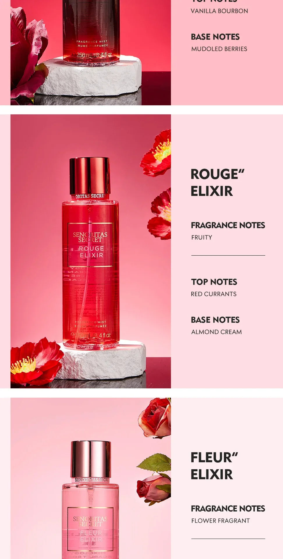 Body Spray Women's  Fragrance Floral and Fruit Tone Lasting Fragrance Thailand's 250ml