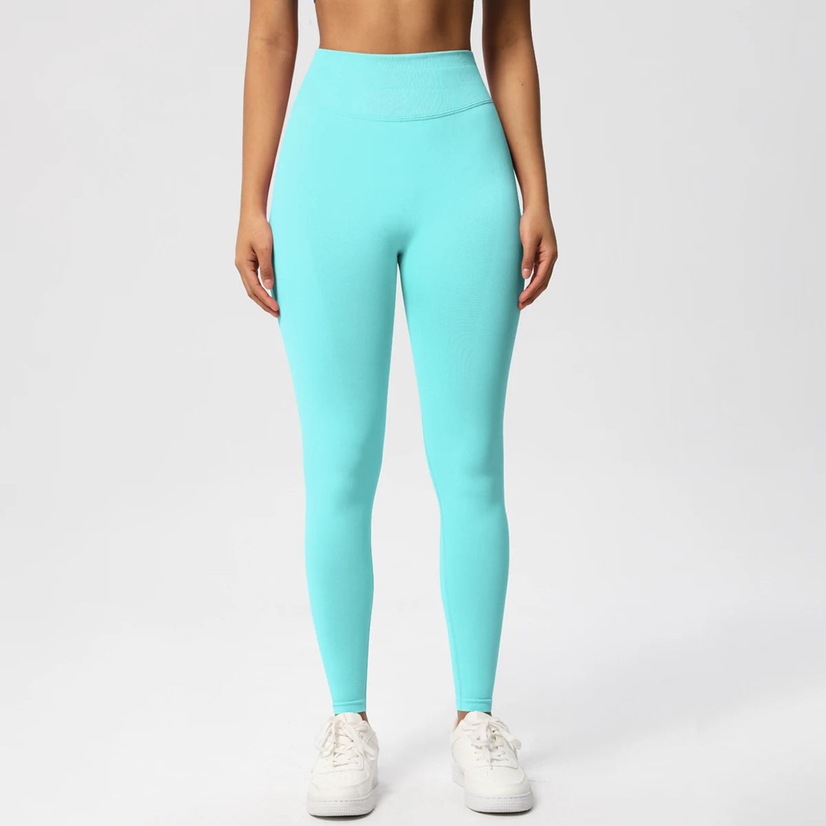 Women's Solid High Waist Sports Leggings, HighStretch Seamless Yoga Leggings, LadiesSportswear for Indoor Outdoor Wear