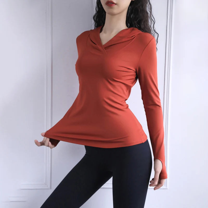 2025 Thumb Hole Quick-Dry Hoodies Women Back Mesh Breathable Fitness Hooded Shirts Woman Loose Fit Casual Sports Wear T-Shirts