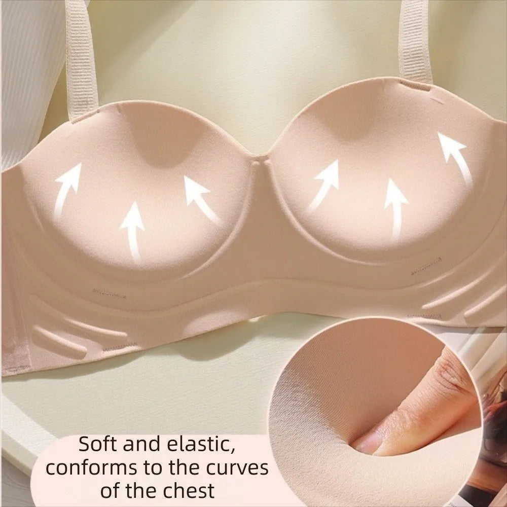 Small Chest Display Letter Shoulder Strap Bra Large Gathering Adjustable Straps Seamless Underwear Medium Thick No Steel Ring
