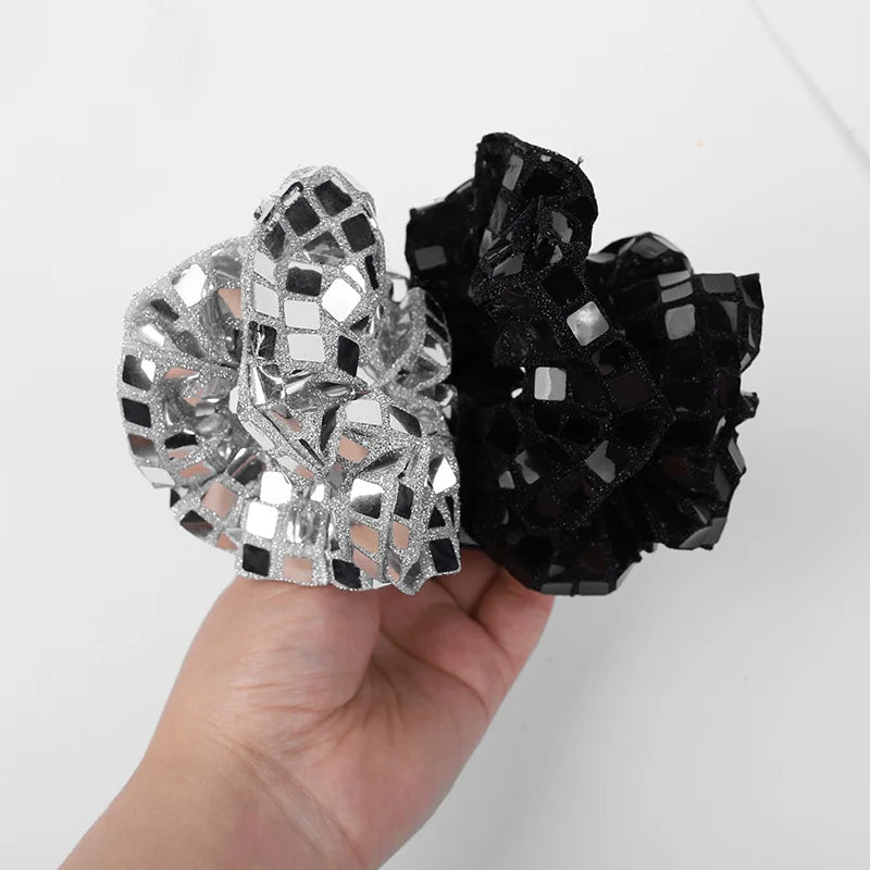 6Pcs Sequin Disco Ball Hair Ties Band for Girls 70s Music Birthday Bachelorette Wedding Party Theme Favors Hair Accessories