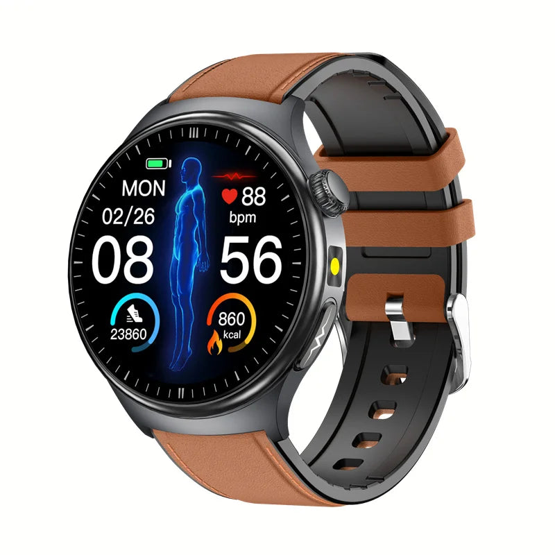 TK27 Men Smart Watch AMOLED ECG Health Monitoring Outdoors Flashlight Bluetooth Calling Sports Fitness Tracker Smartwatch