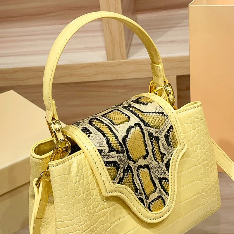 Luxury Designer Brand New High Quality Leather Snake Crocodile Handbag Women's Fashion Shoulder Crossbody Bag Bolsos De Mujer