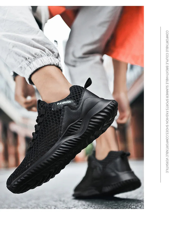 New White Mesh Sneakers Man Casual Shoes Breathable Summer Sneakers Men Shoes Outdoor Walking Sneakers Lightweight Tennis Shoes