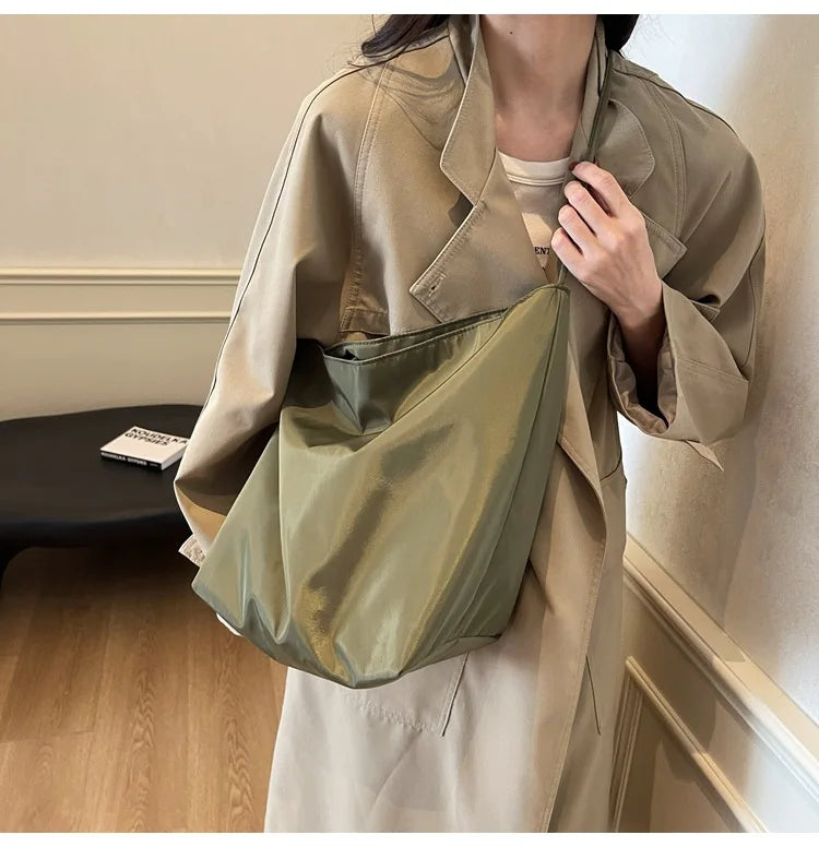 Soft Nylon Solid Color Product Designer Handbag Large Capacity Commuter Simple Tote Bag Hot Sale Versatile Fashion Shoulder Bag
