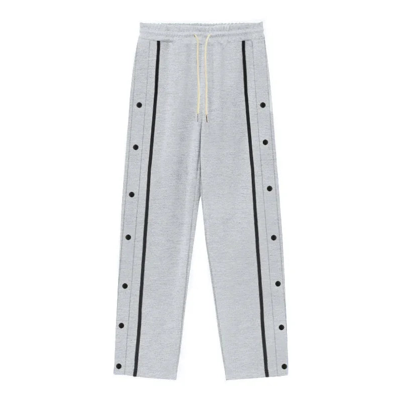 Spring and Autumn New Jacquard Long Pants Single breasted Patchwork Loose Large Casual Pants Versatile Sanitary Pants