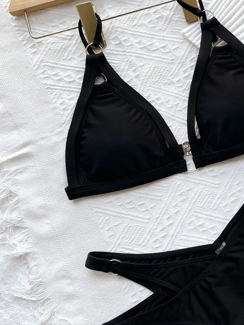 Bikini 2026 Sexy Black Hollow Swimwear Swimsuit Women Bikinis Set Bathing Suit Beach Bikini Female Push Up Maillot De Bain Femme