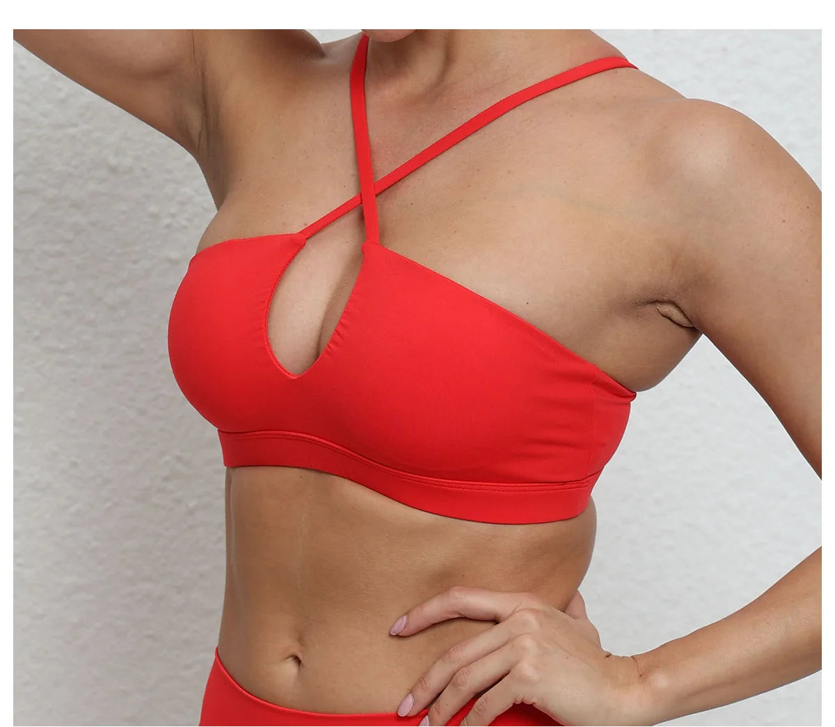 Cross Strap Halter Sports Bra Women's Yoga Pilates Workout Top Hollow Out Quick Dry Fitness Bralette