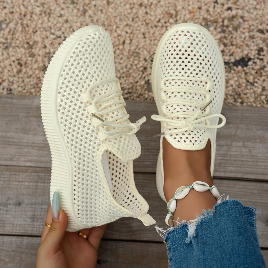 Women's Breathable Mesh Sneakers,  Slip-On Casual Shoes for Summer, Soft-Soled Non-Slip Daily Walking and Commuting Shoes