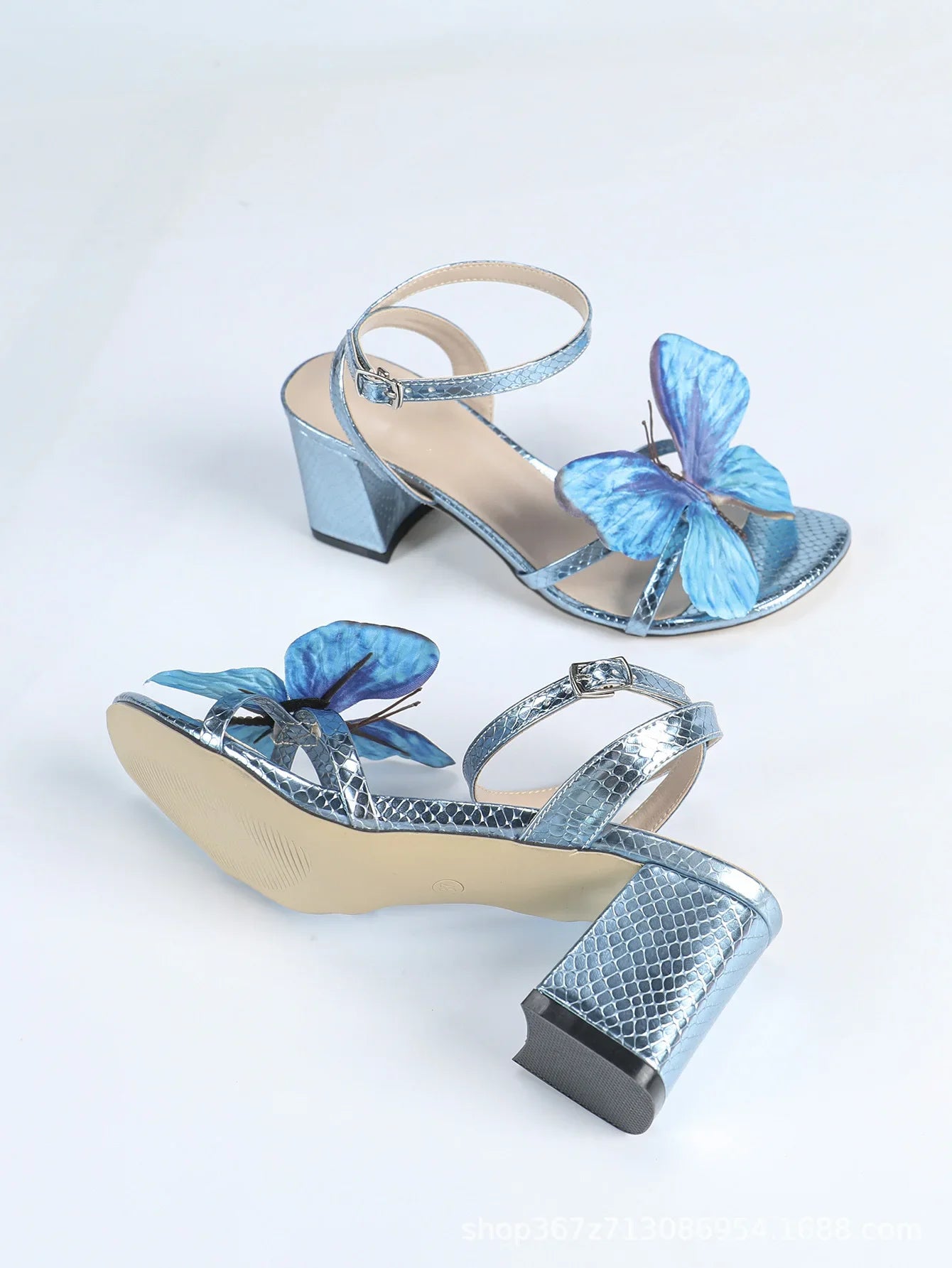 Ladies High Heels 3D Orchid Square Head Chunky Heel Spring Summer Fashion Party Wedding Campus Apricot Sandals Roman Style