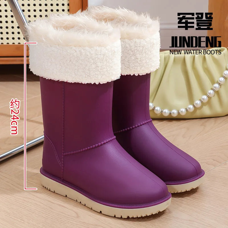 2025 New Women's Fashionable Low-Cut Soft-Soled Anti-Slip Rain Boots Waterproof Comfortable PVC Material for All Seasons
