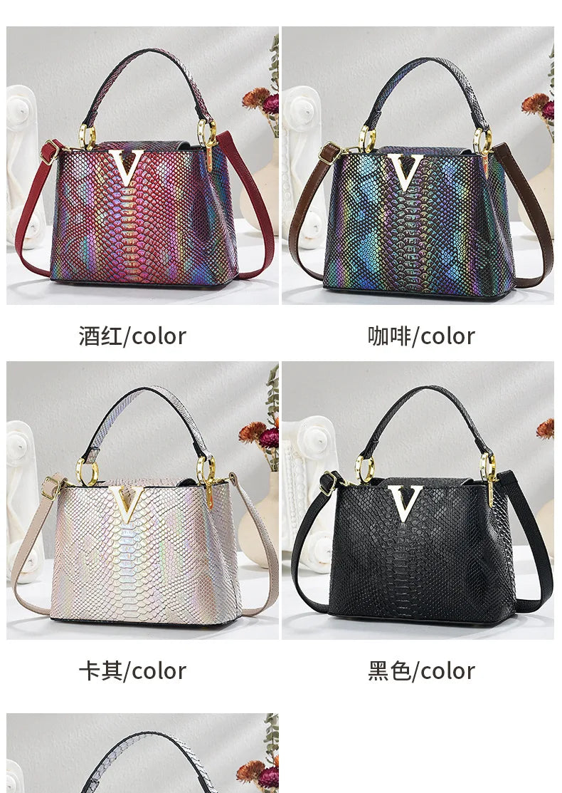 Gradient Color Women's Shoulder Bag PU Leather Crossbody Bag Handbag Female Casual Shopping Women's Fashion Small Square Bag