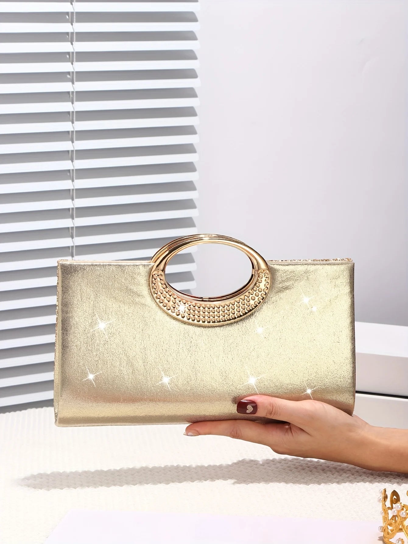 Sparkling Evening Handbag for Ladies, Suitable for Wedding Parties Dances Holiday Gifts, Valentine's Day Gifts, Birthday Gifts